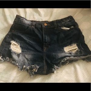 Distressed Denim Shorts